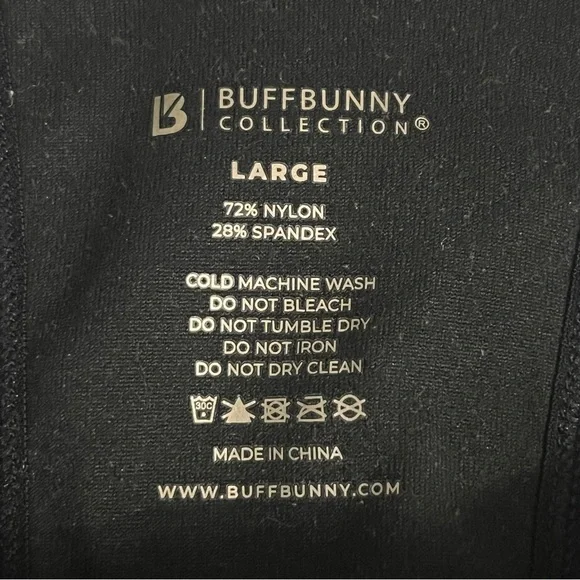 Buffbunny Sphynx Ribbed Sports Bra Onyx Black Women's Large High Neck Athletic - Picture 6 of 6